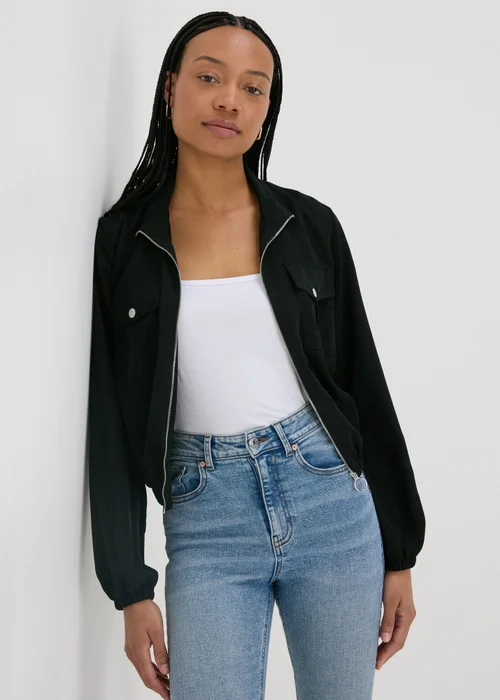 Black Lightweight Bomber Jacket - 8 Image 1