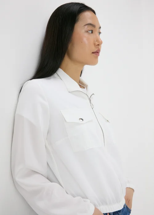 Ivory Lightweight Bomber Jacket - 8 Image 1