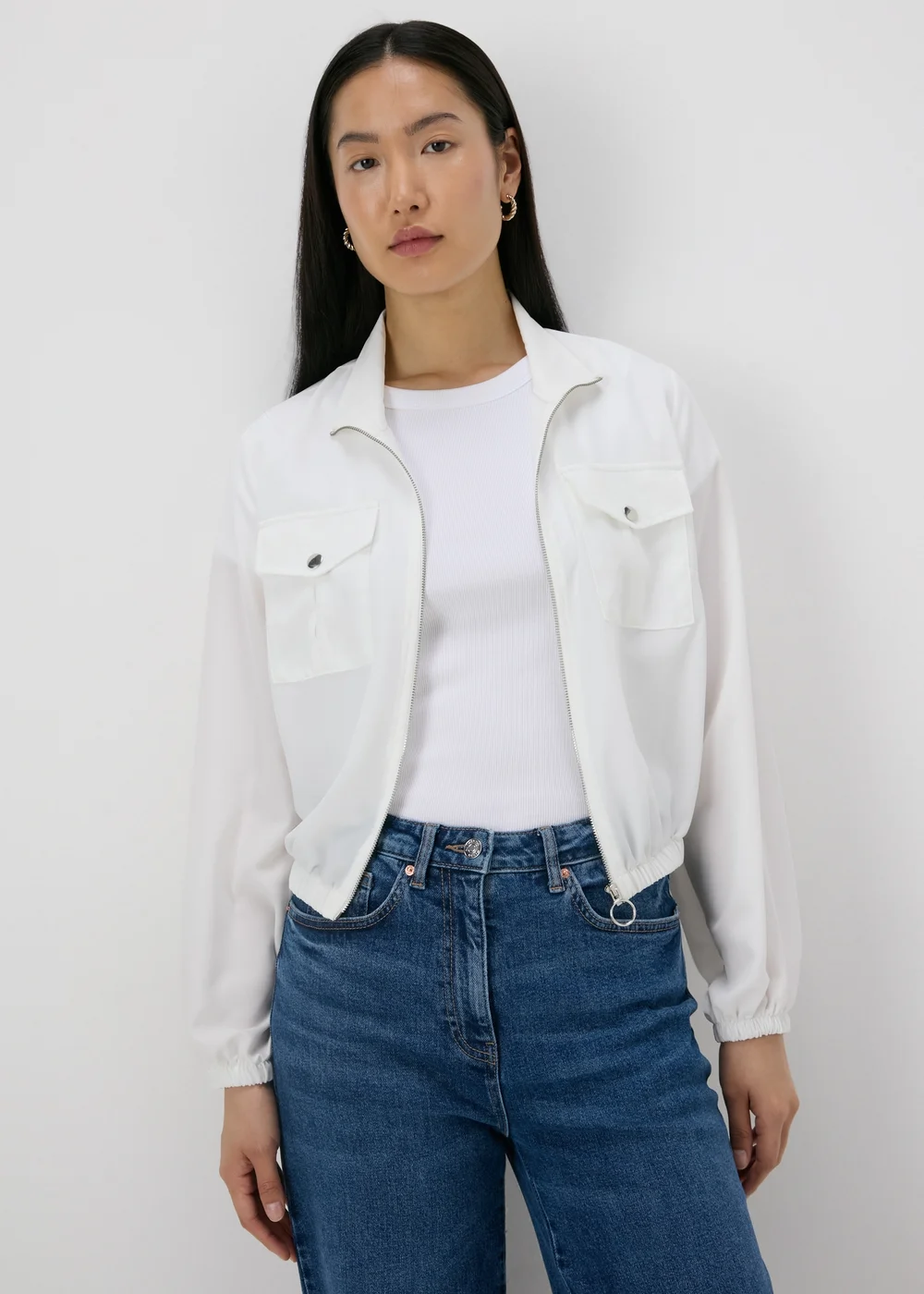 Ivory Lightweight Bomber Jacket - 8 Image 3