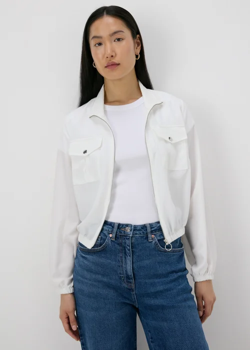Ivory Lightweight Bomber Jacket - 8 Image 3