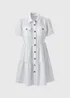 White Tiered Shirt Mini Dress - Size 8 Image 5