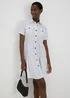 White Tiered Shirt Mini Dress - Size 8 Image 1