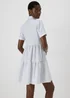 White Tiered Shirt Mini Dress - Size 8 Image 2