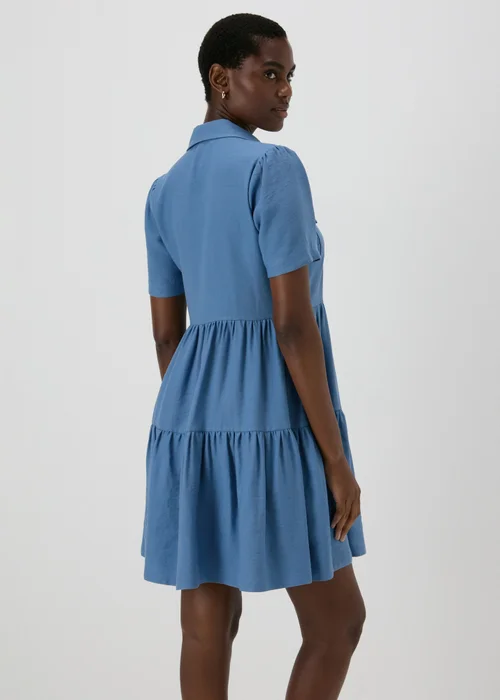 Blue Tiered Shirt Mini Dress - 8 Image 2