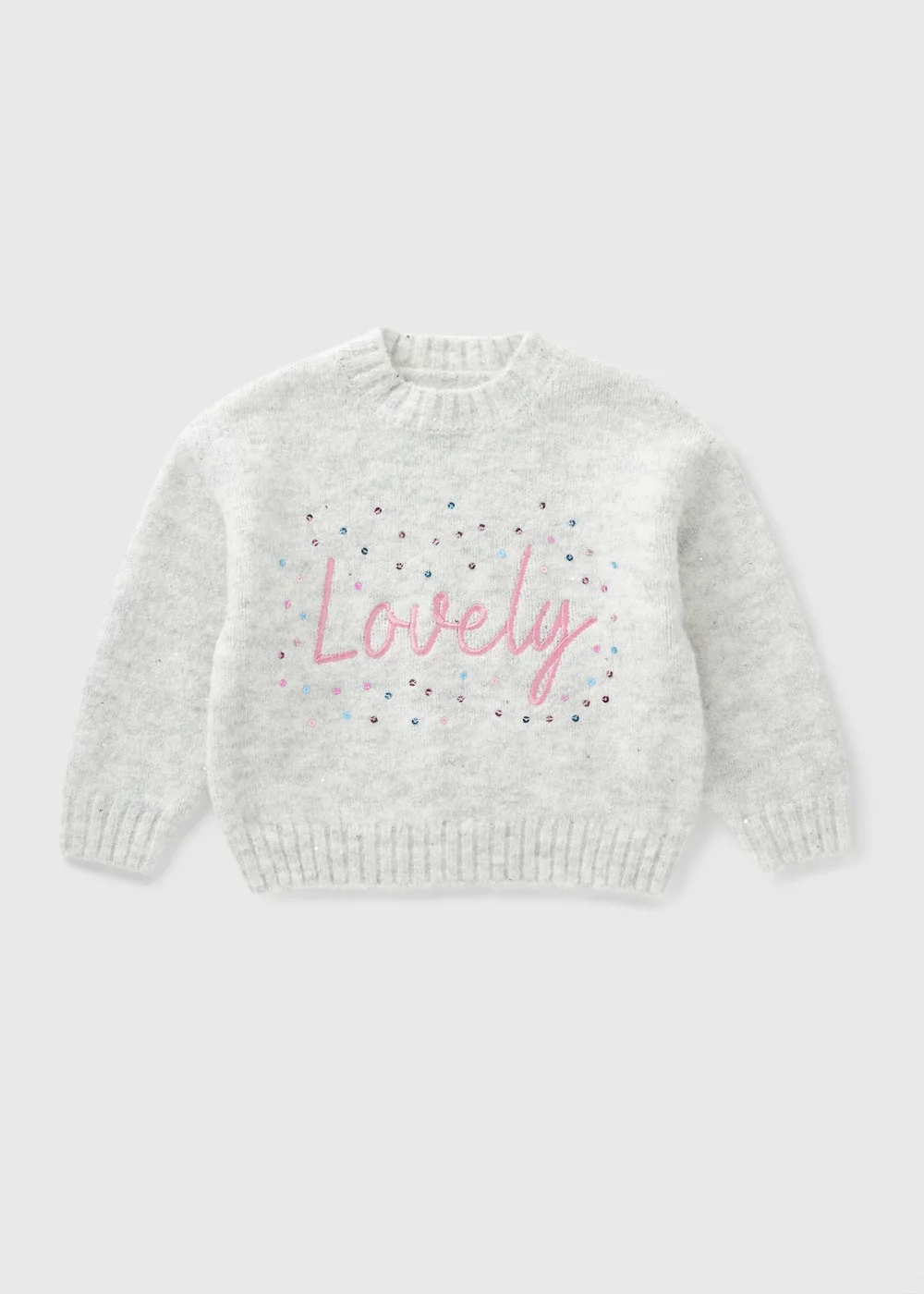 Girls Cream Lovely Sparkle Jumper (1-7yrs) - 1-1.5 Yrs Image 1