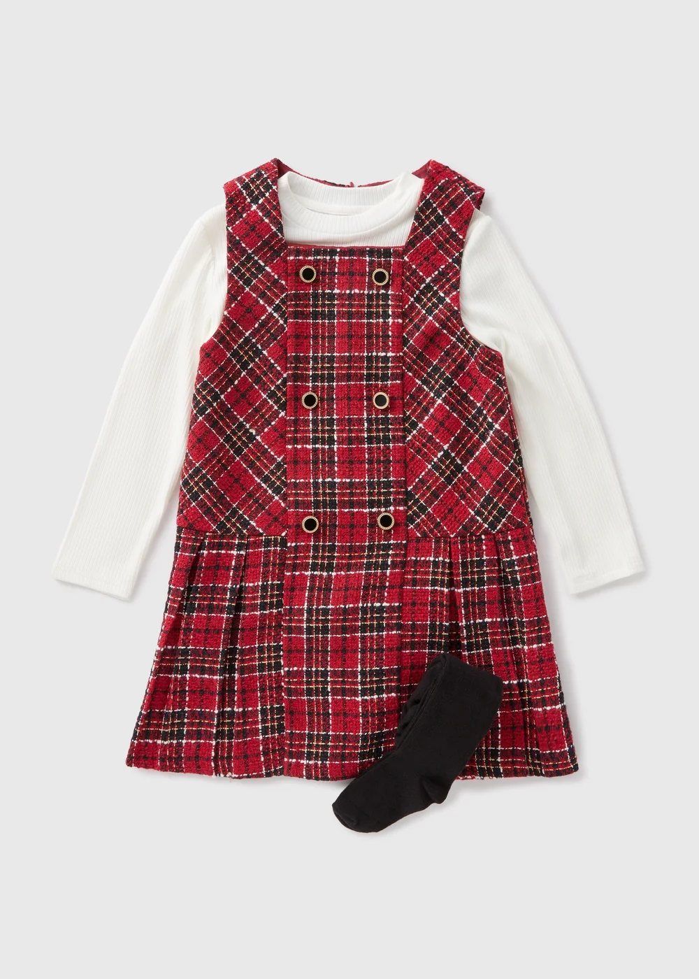 Girls Red Check Top & Pinafore Set (1-7yrs) - 1 half year to 2 Image 1