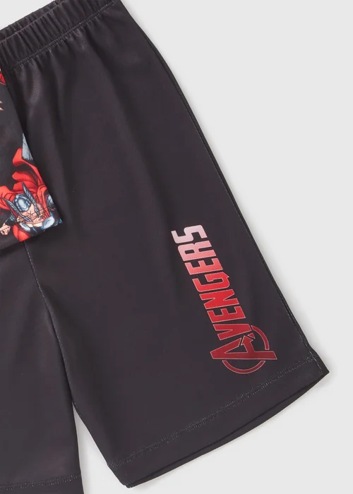 Marvel Avengers Black Top & Shorts Airtex Set (Younger 4-12yrs) - Age 4 Years Image 2