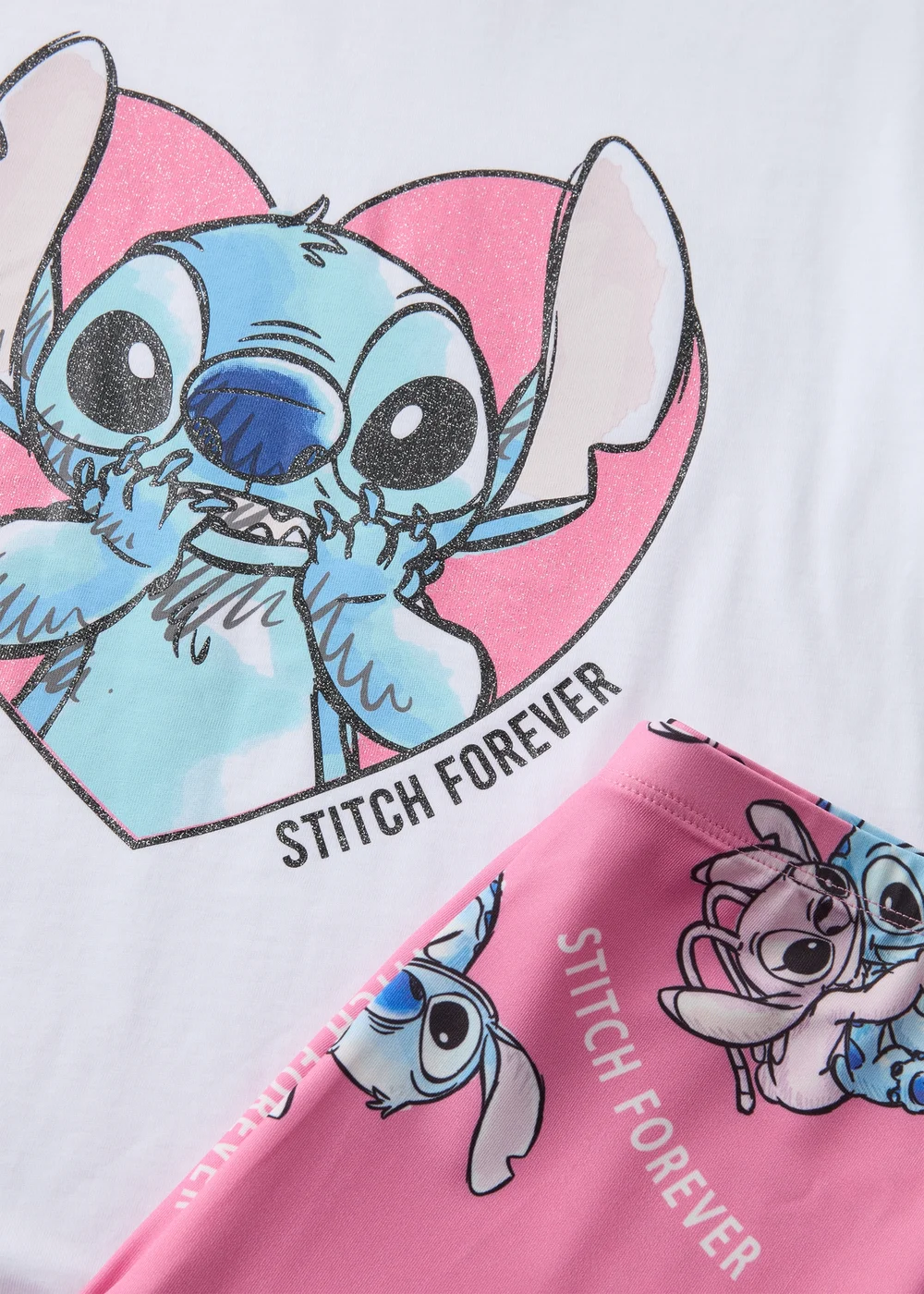 Stitch Girls Pink Top & Legging Set (4-12yrs) - Age 4 Years Image 2