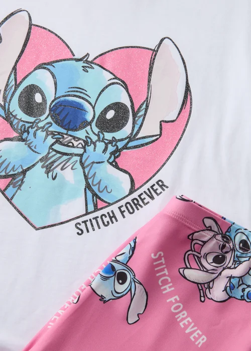 Stitch Girls Pink Top & Legging Set (4-12yrs) - Age 4 Years Image 2