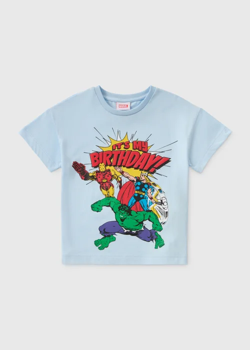 Marvel Boys Blue Birthday T-Shirt (1-7yrs) - 1 half year to 2 Image 1