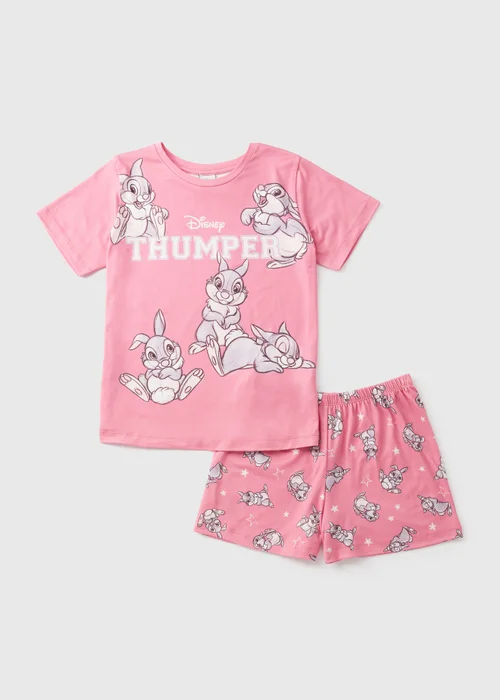 Disney Kids Pink Thumper Top & Shorts Pyjama Set (3-13yrs) - Age 4 Years Image 1