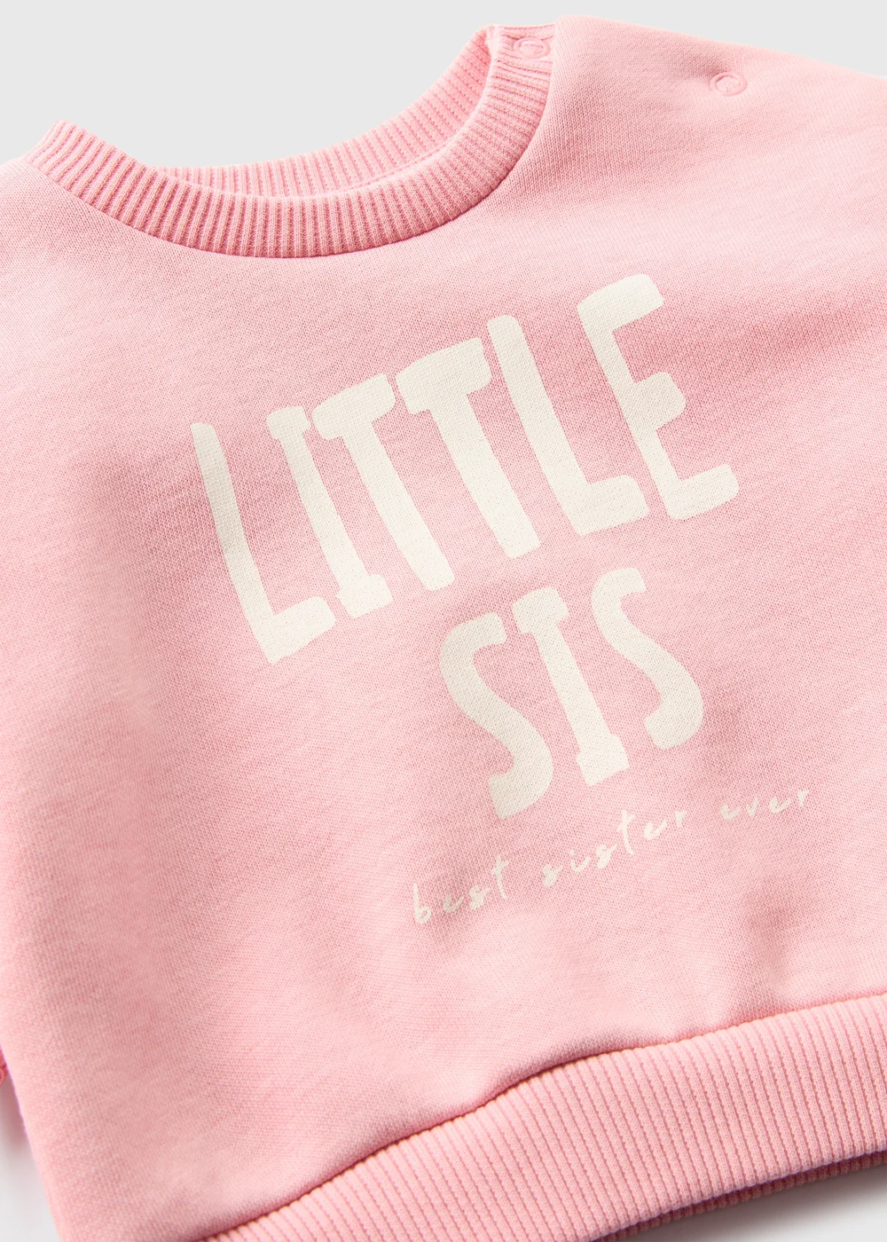 Baby Pink Little Sis Sweatshirt (Newborn-23 mths) - 0-3 months Image 2