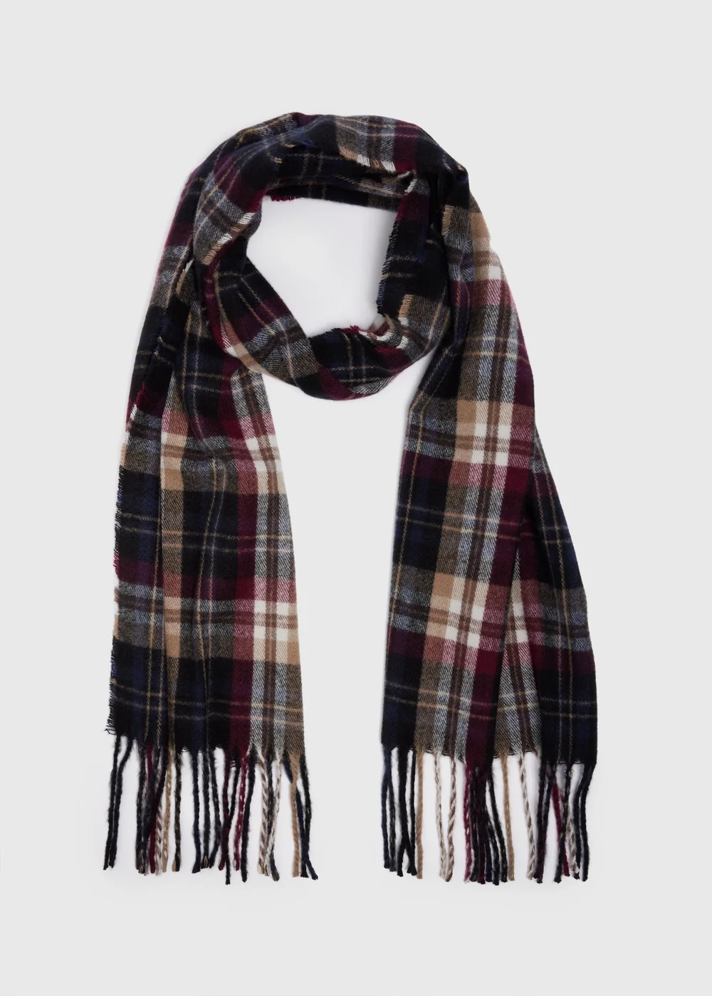 Multicolour Check Woven Scarf - One Size Image 1