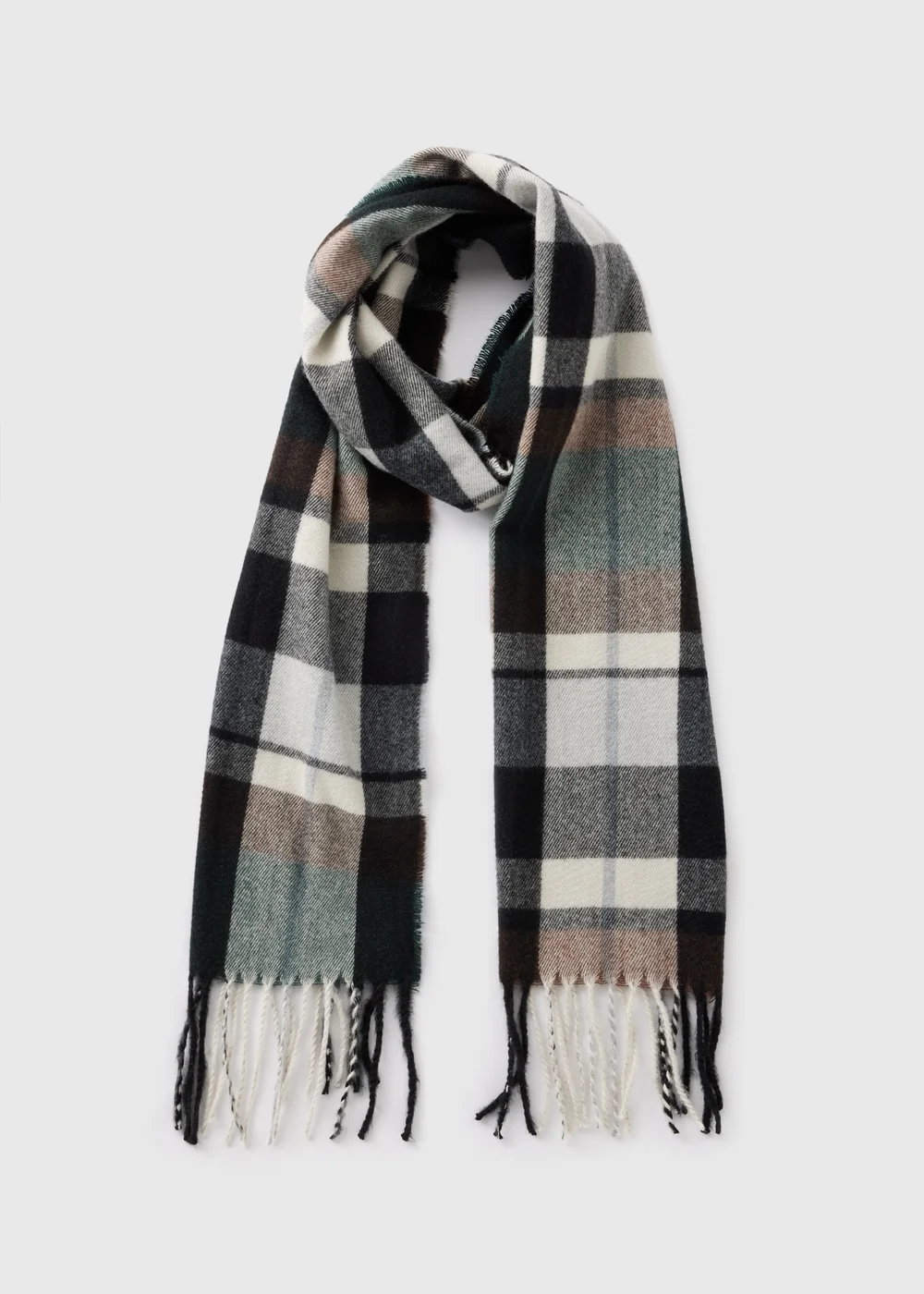 Multicolour Check Woven Scarf - One Size Image 1