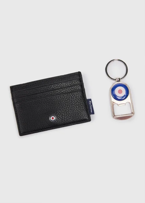 Ben Sherman Black Cardholder & Keychain Set - One Size Image 2