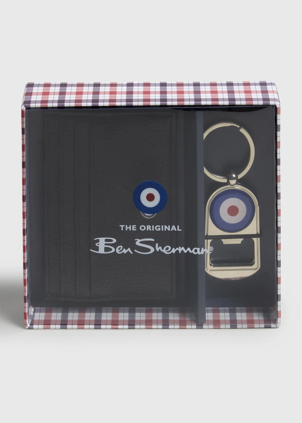 Ben Sherman Black Cardholder & Keychain Set - One Size Image 1