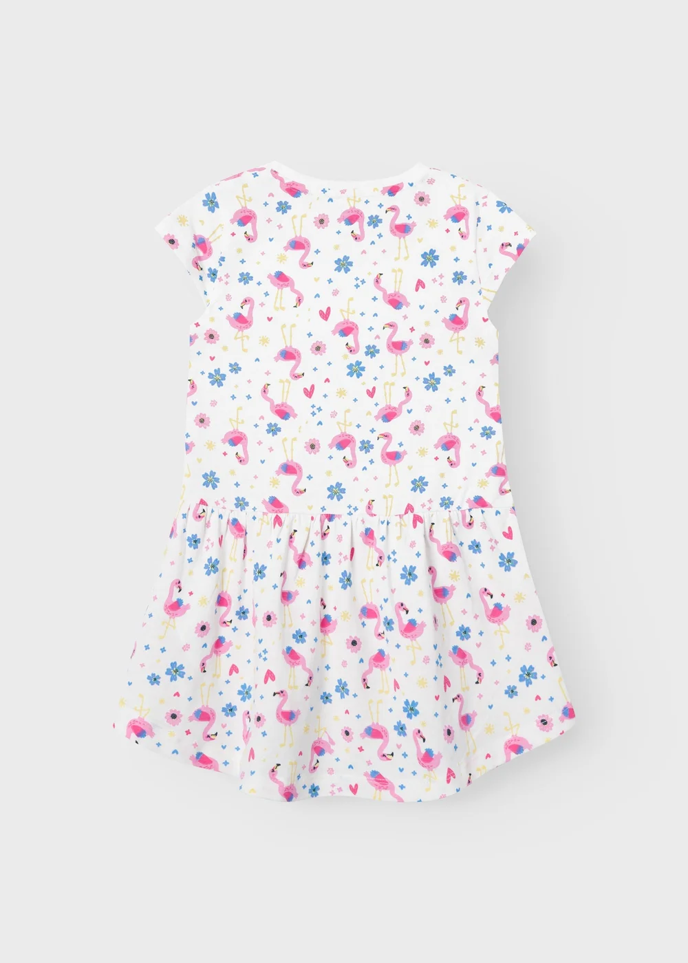 Name It Girls White Flamingo Print Dress (9mths-5yrs) - 9-12 months Image 2