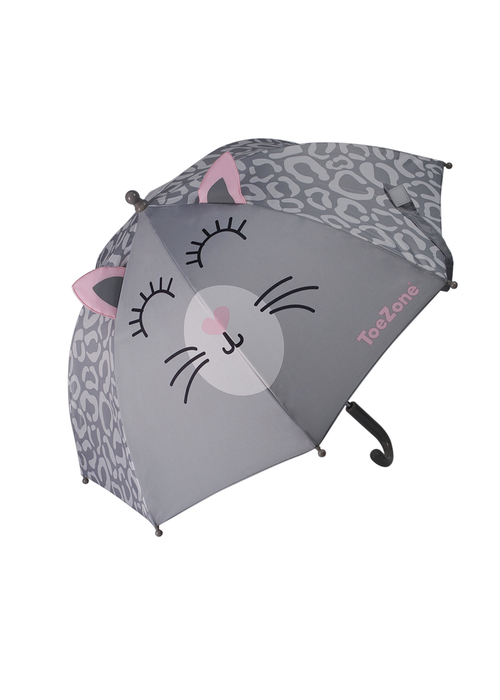 ToeZone Grey Cat Themed Umbrella - One Size Image 1