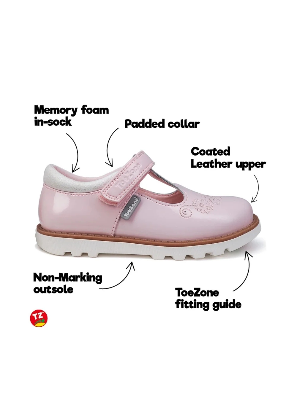 ToeZone Pink Willow Summer Shoe (Younger 8- Older 12) - 8 infants Image 4