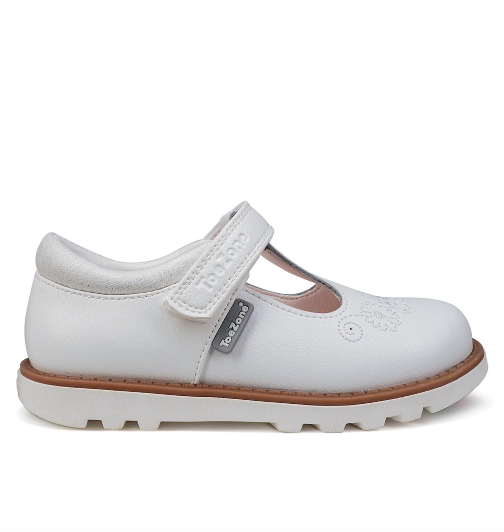 ToeZone White Ivy Summer Shoe (Younger 6- Older 12) - 6 Intants Image 2