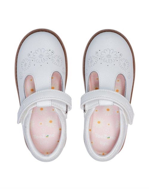 ToeZone White Ivy Summer Shoe (Younger 6- Older 12) - 6 Intants Image 3