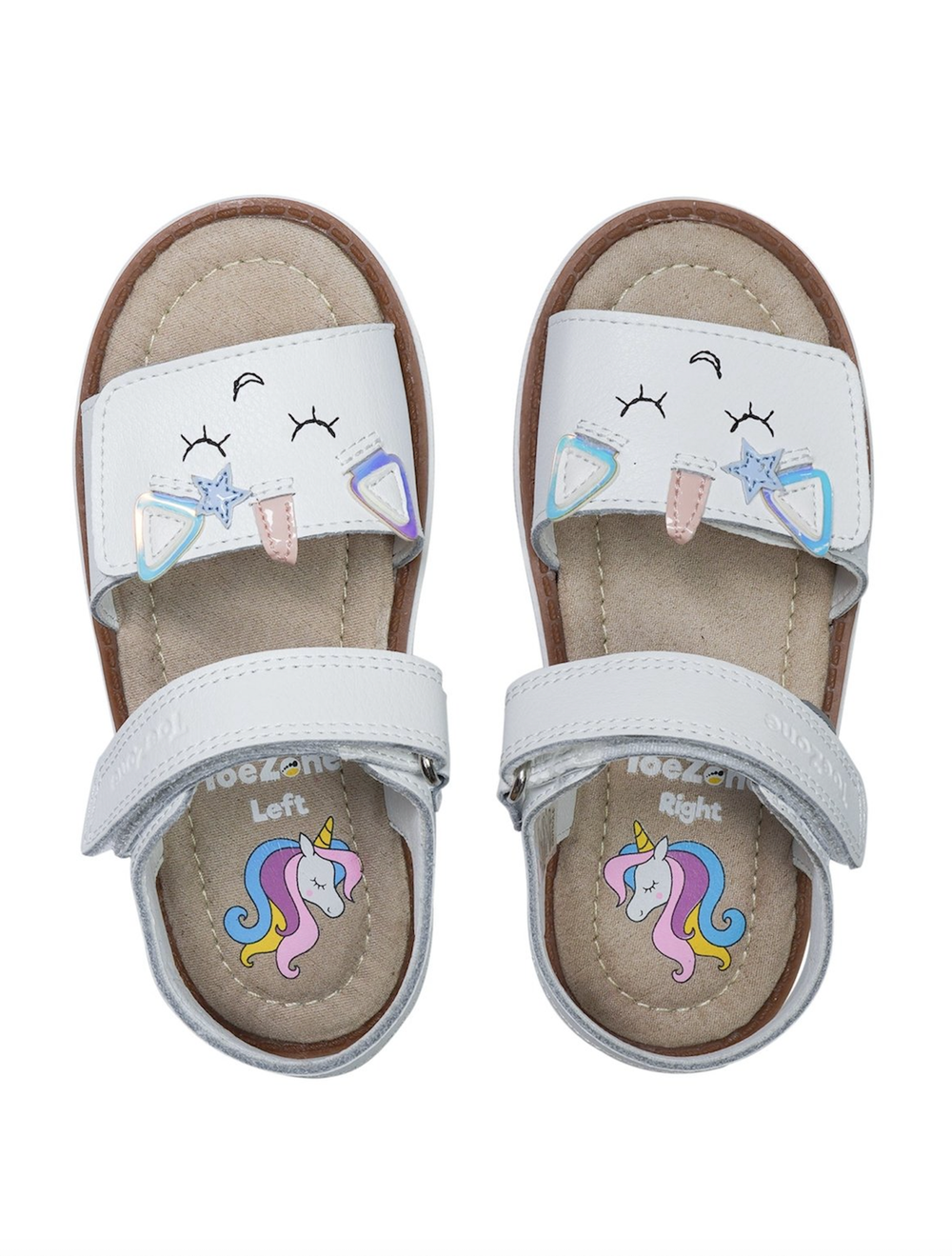 ToeZone White Darcy Unicorn Themed Sandal (Younger 6- Older 12) - Size 7 Infants Image 3