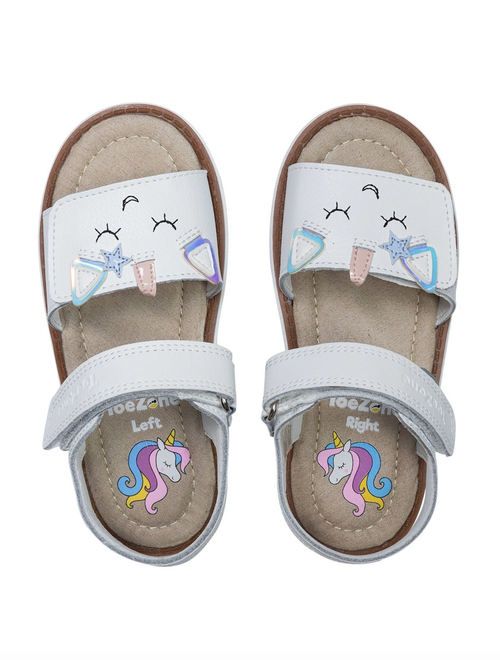 ToeZone White Darcy Unicorn Themed Sandal (Younger 6- Older 12) - Size 7 Infants Image 3