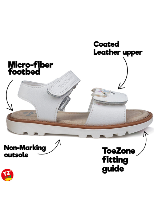 ToeZone White Darcy Unicorn Themed Sandal (Younger 6- Older 12) - Size 7 Infants Image 5