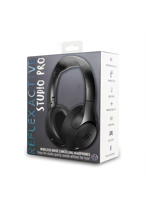 Reflex Active Black Wireless Noise Cancelling Headphones With Case - One Size Image 5
