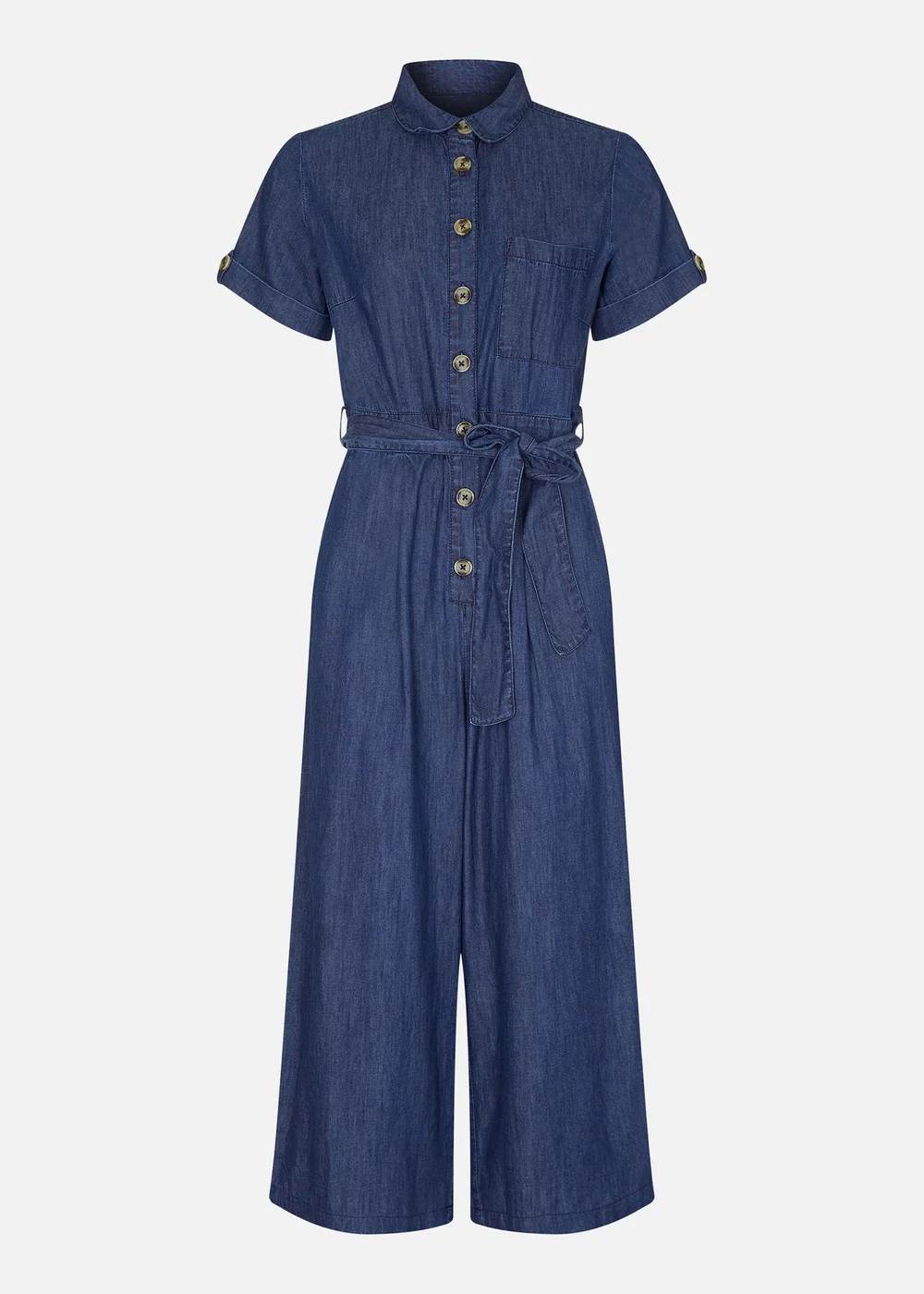 Yumi Navy Cotton Denim Jumpsuit - 8 Image 2