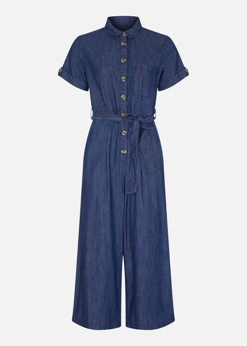 Yumi Navy Cotton Denim Jumpsuit - 8 Image 2