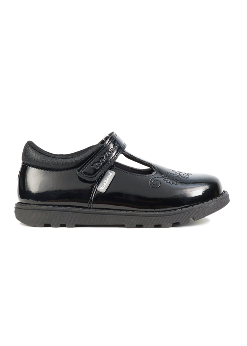 ToeZone Black Laura Flower Detail Shoe (Younger 6- Older 9) - 9 Infants Image 2