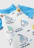 Baby Ecru Nautical Dungaree & T-Shirt Set (Newborn-23mths) - Up to 1 Month Image 2