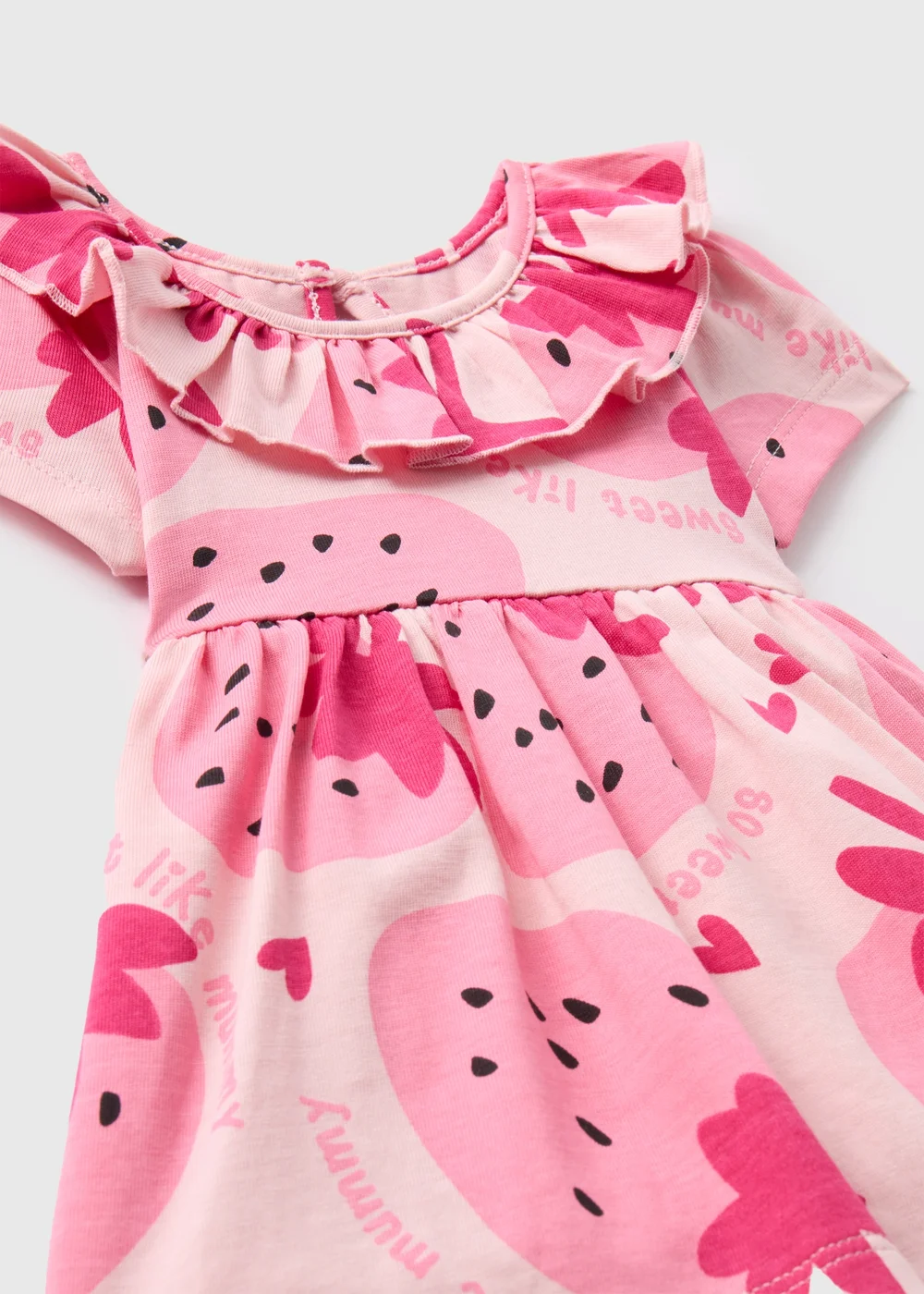 Baby Pink Strawberry Dress (Newborn-23mths) - Newborn Image 2