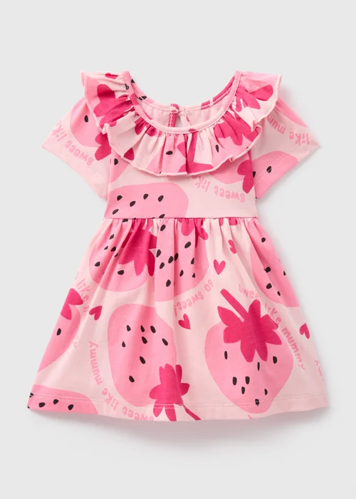 Baby Pink Strawberry Dress (Newborn-23mths) - Newborn Image 1