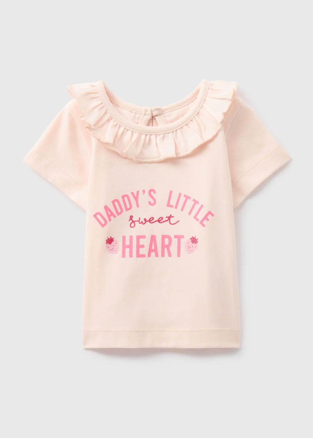 Baby Pink Daddy's Heart T-Shirt (Newborn-23mths) - Age 0 - 3 Months Image 1