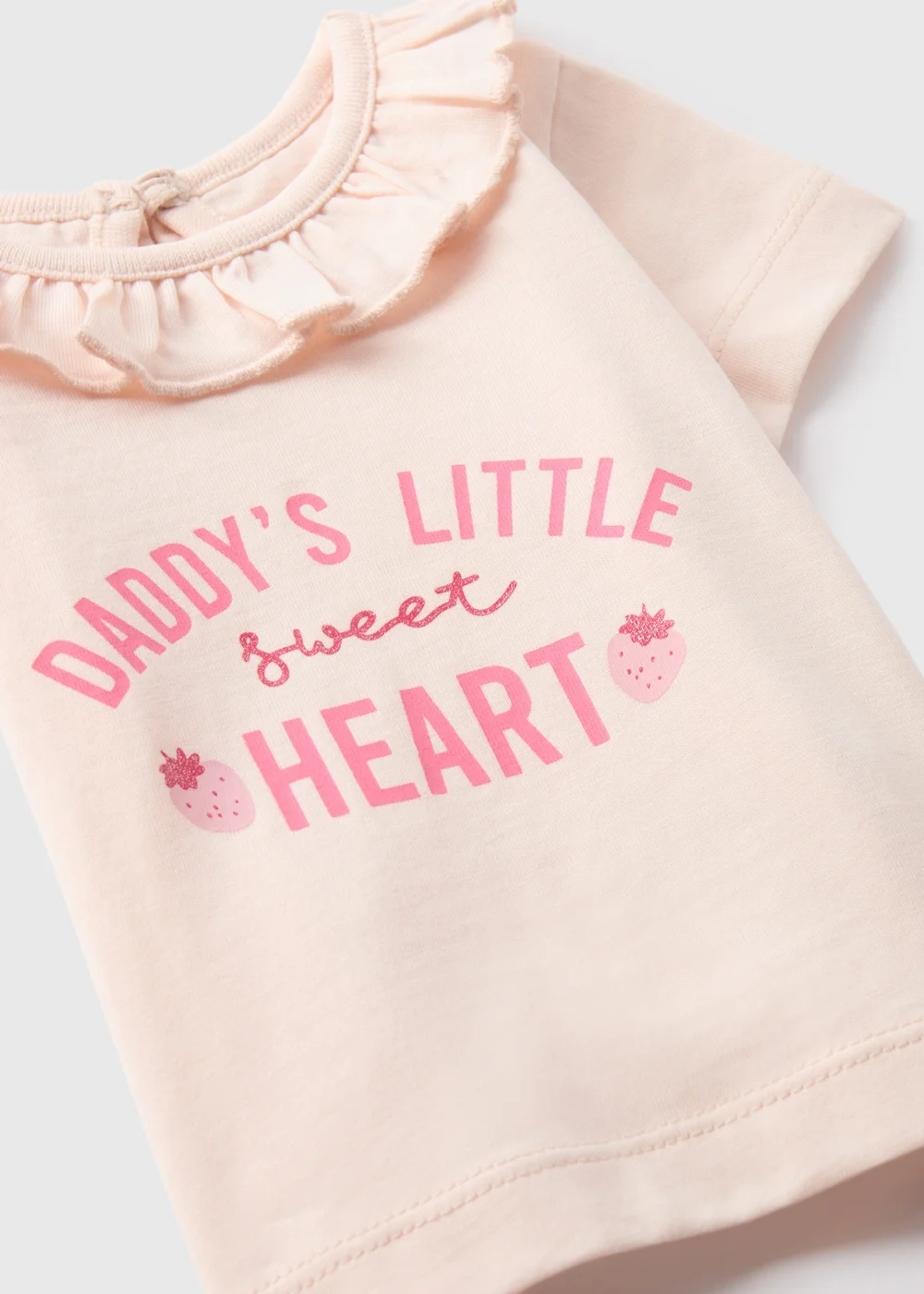 Baby Pink Daddy's Heart T-Shirt (Newborn-23mths) - Age 0 - 3 Months Image 2