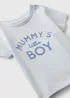 Baby Blue Mummy's Little Boy T-Shirt (Newborn-23mths) - Up to 1 Month Image 2