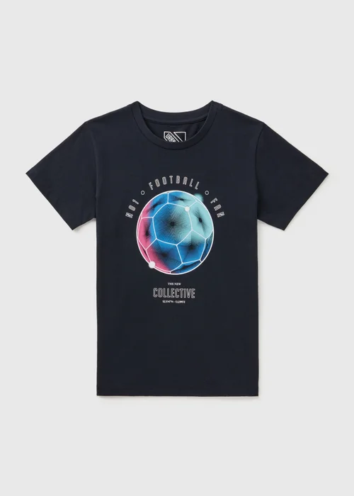 Boys Navy Football Graphics T-Shirt (7-13yrs) - Age 7 Years Image 1