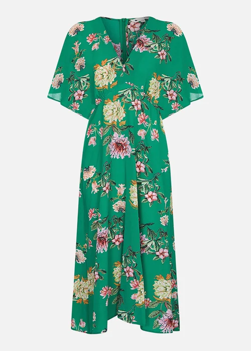 Yumi Green Floral Kimono Midi Dress - 8 Image 3