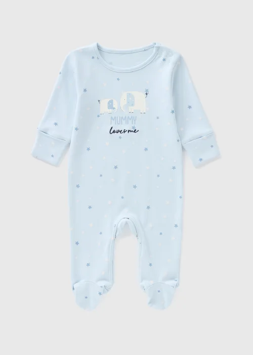 Baby Blue Mummy Sleepsuit (Newborn-18mths) - First Size Image 1
