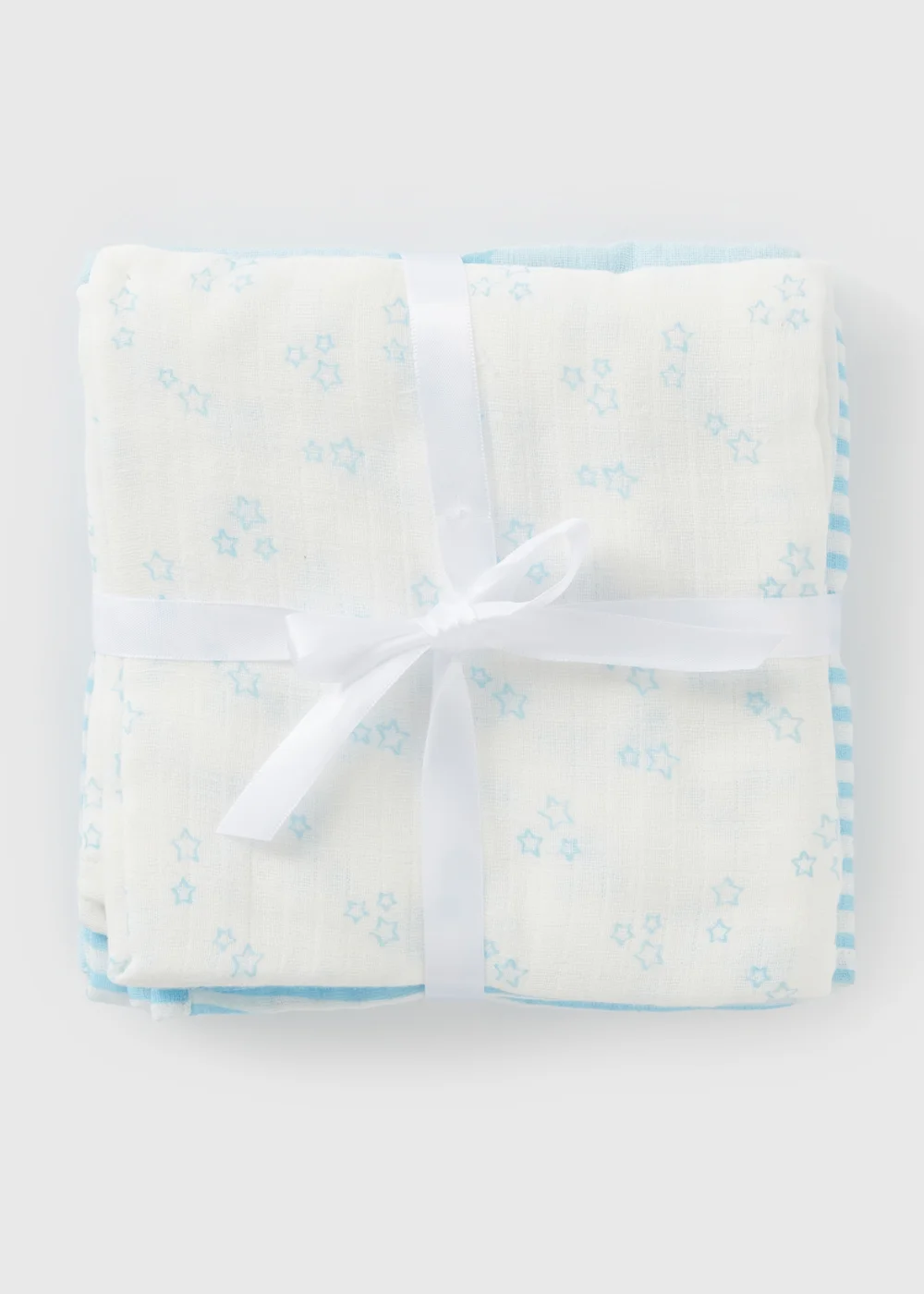 3 Pack Baby Blue Muslin Squares - One Size Image 1