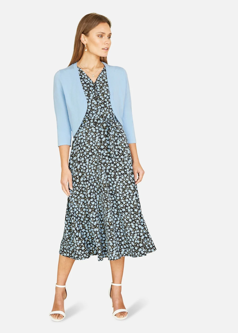 Yumi Blue Knitted Curve Bolero - S Image 1