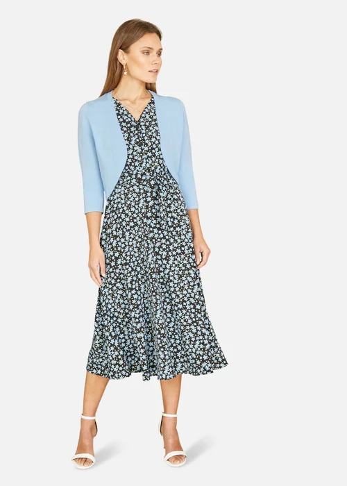 Yumi Blue Knitted Curve Bolero - S Image 1