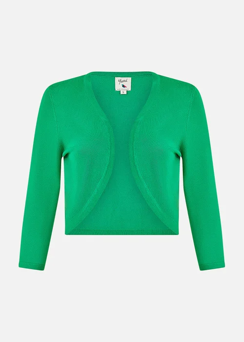 Yumi Green Knitted Curve Bolero - M Image 3
