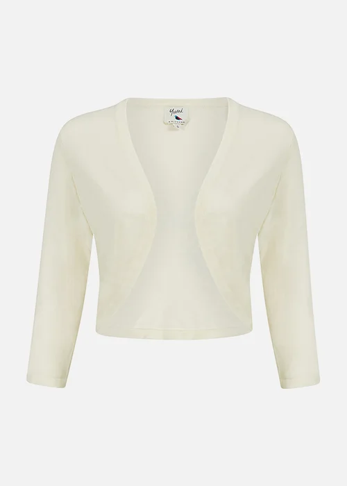 Yumi Ivory Knitted Curve Bolero - S Image 3