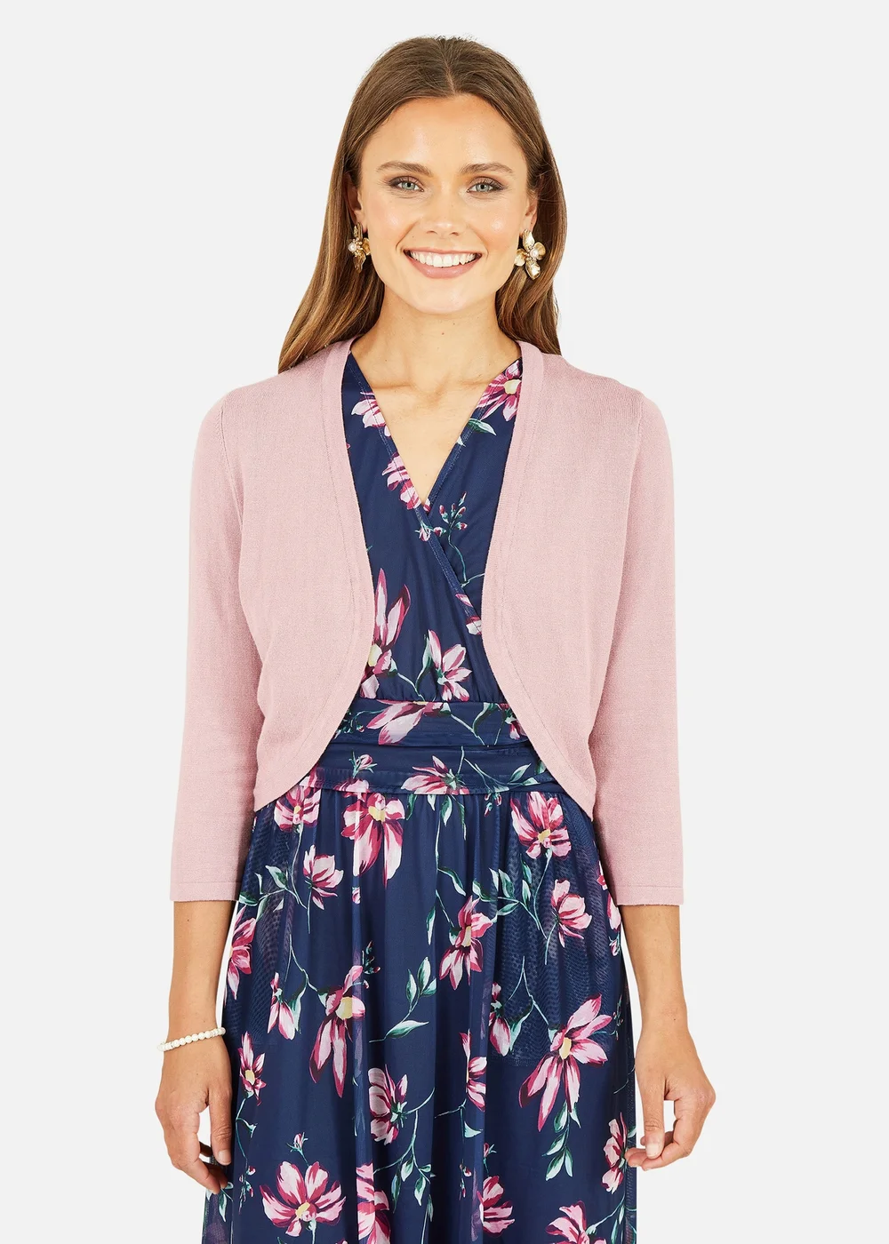 Yumi Blush Knitted Curve Bolero - S Image 2