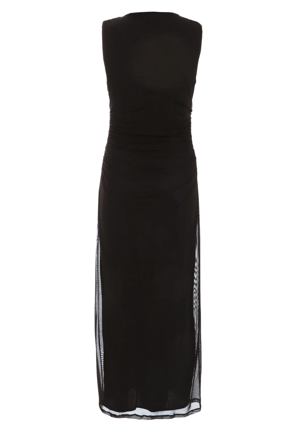 Quiz Black Mesh Ruched Bodycon Midaxi Dress - 16 | Matalan Quiz Black Mesh Ruched Bodycon Midaxi Dress - 16 | Matalan