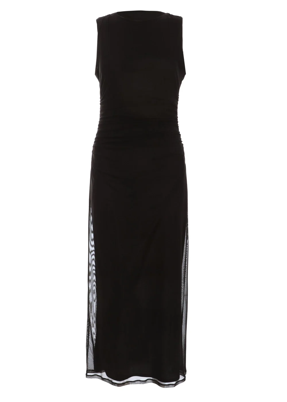 Quiz Black Mesh Ruched Bodycon Midaxi Dress - 6 Image 4