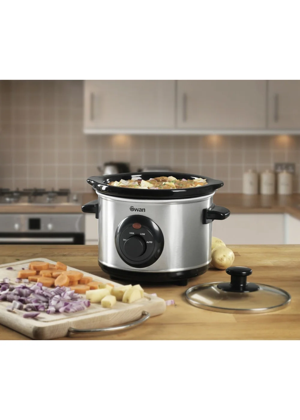 Swan Stainless Steel Slow Cooker (1.5L) - One Size Image 3